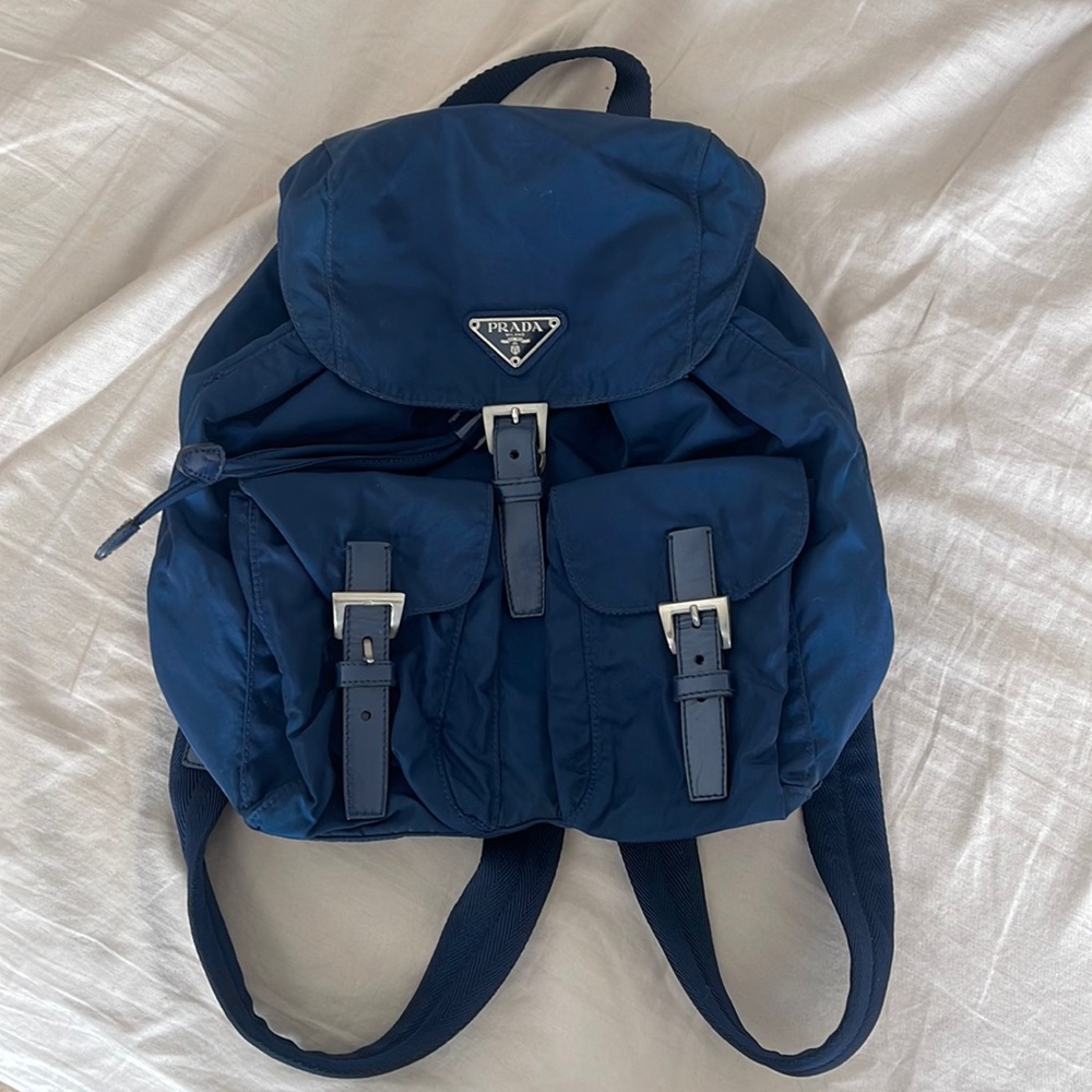 Prada Navy Blue Nylon Backpack